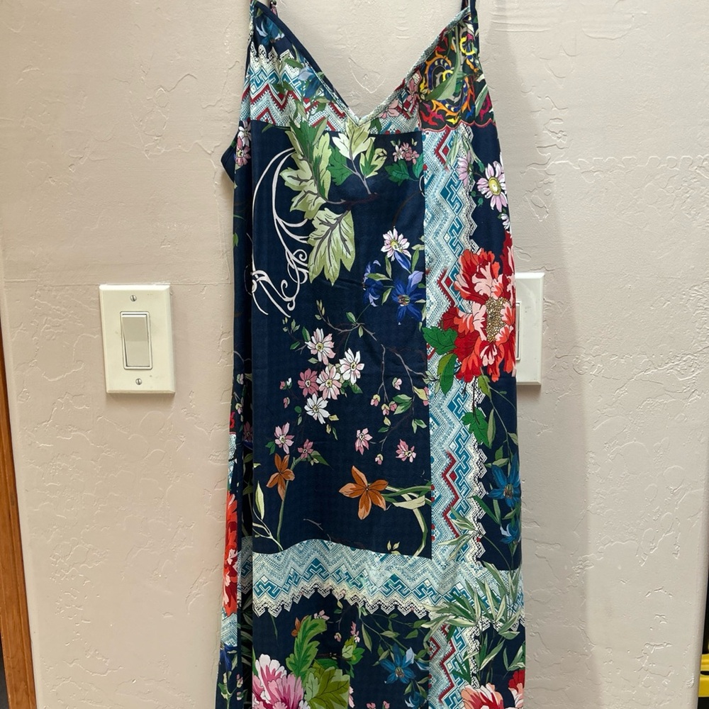 New Johnny Was Caitlyn Silk Slip Dress Size M